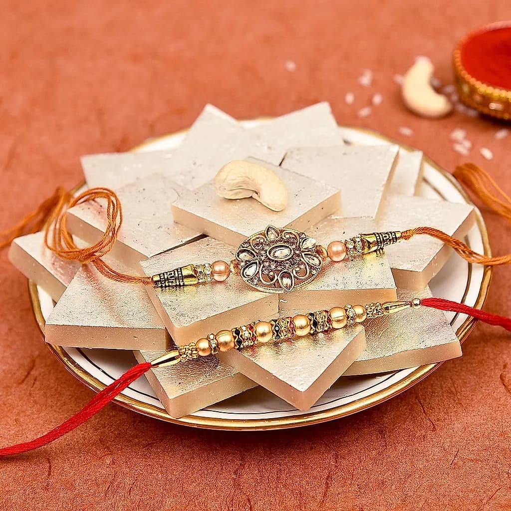 Rakhi Set with Kaju Katli