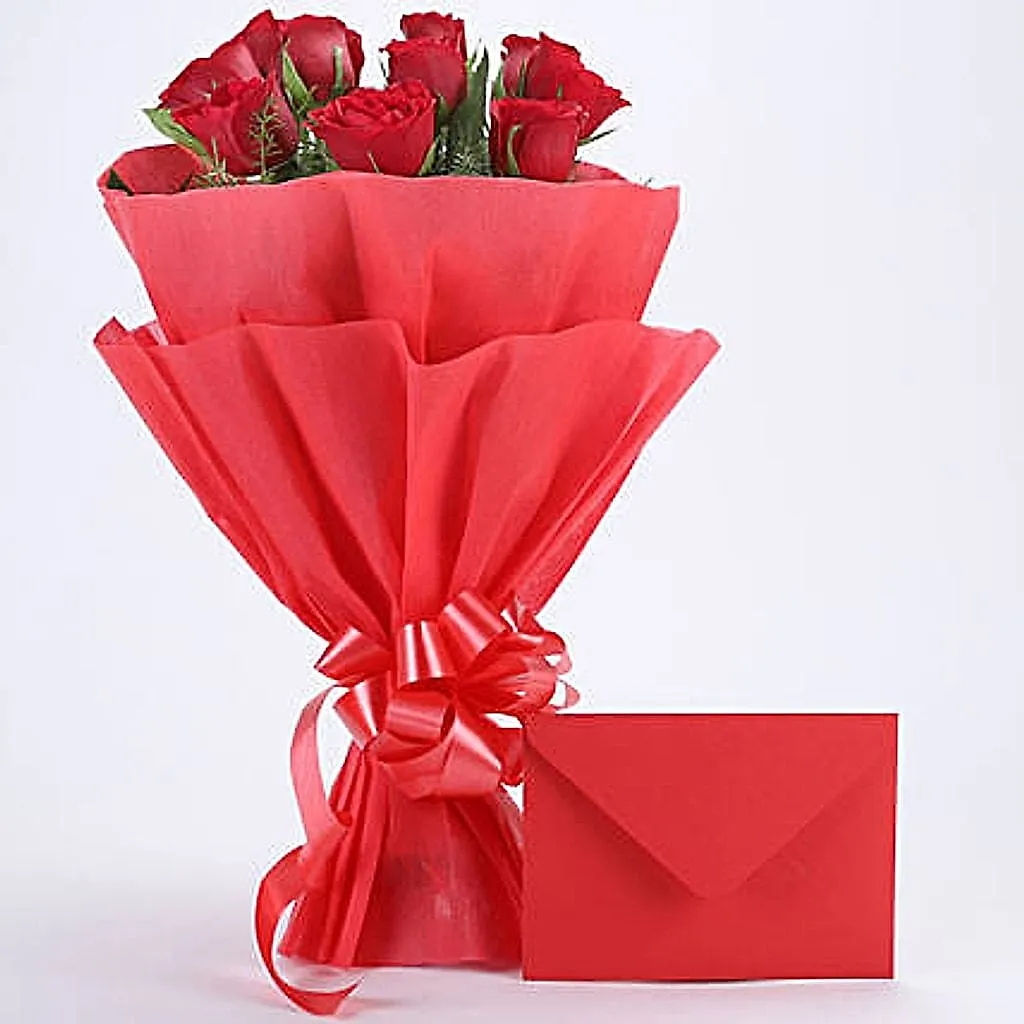 Red Roses N Greeting Card